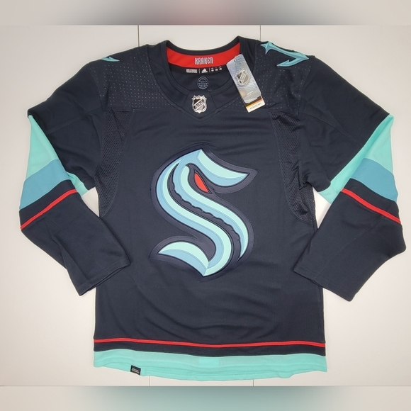 Adidas Men's Seattle Kraken Home Authentic Jersey Size 46 MSRP $180 NEW W/TAGS - Picture 1 of 11